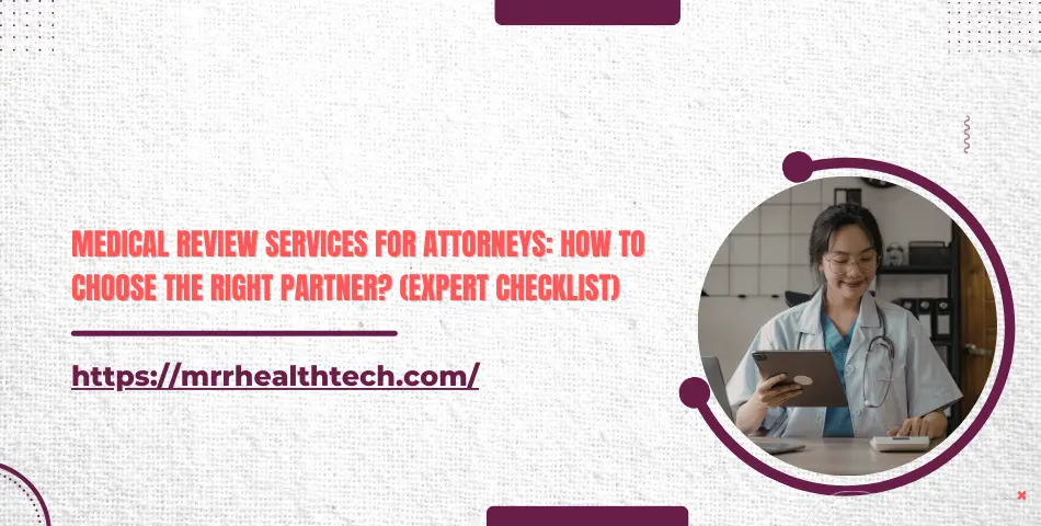 Doctor in a white coat reviewing medical documents on a tablet, illustrating medical review services for attorneys.
