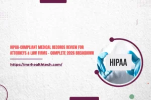 Image of gloved hands showing a HIPAA compliant medical record review services for law firms.
