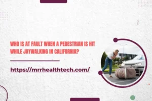 Woman injured on street after jaywalking hit by car in urban California setting.