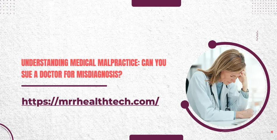 Frustrated female doctor holding her forehead, illustrating stress related to medical malpractice and misdiagnosis.