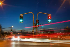 Intersection with Flashing Lights