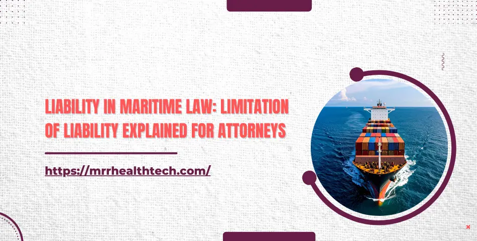 Large container vessel navigating open sea, representing limitation of liability in maritime law context.