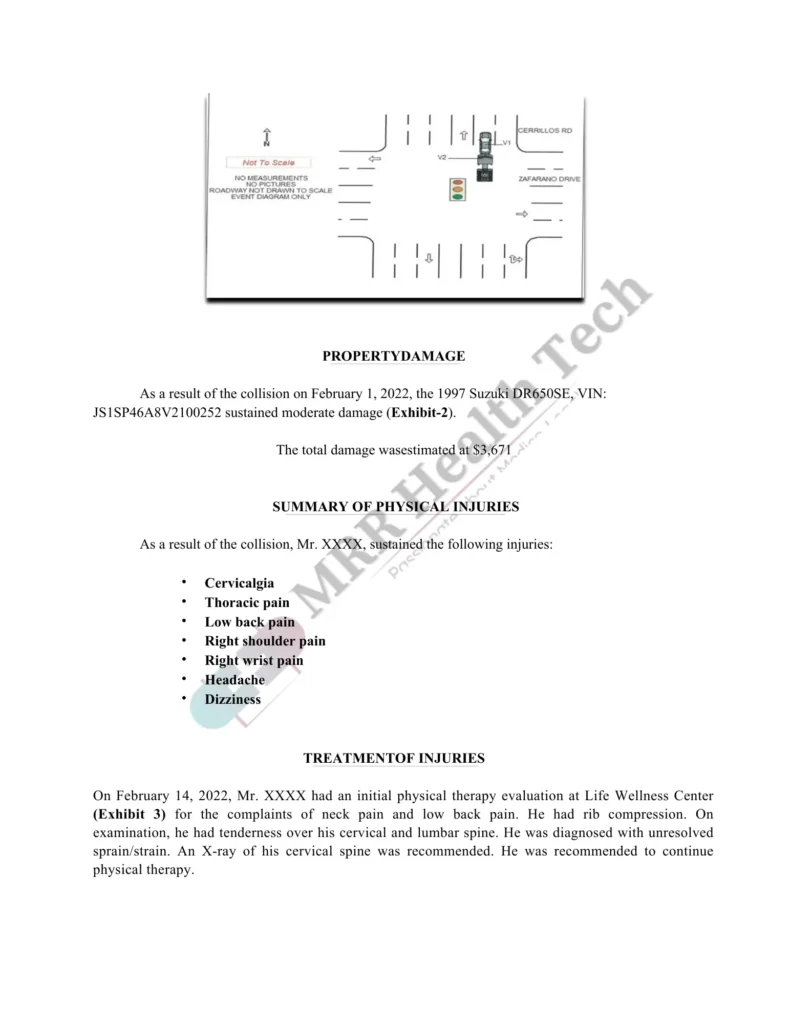 Demand Letter for Settlement Sample of Motor Vehicle Accident