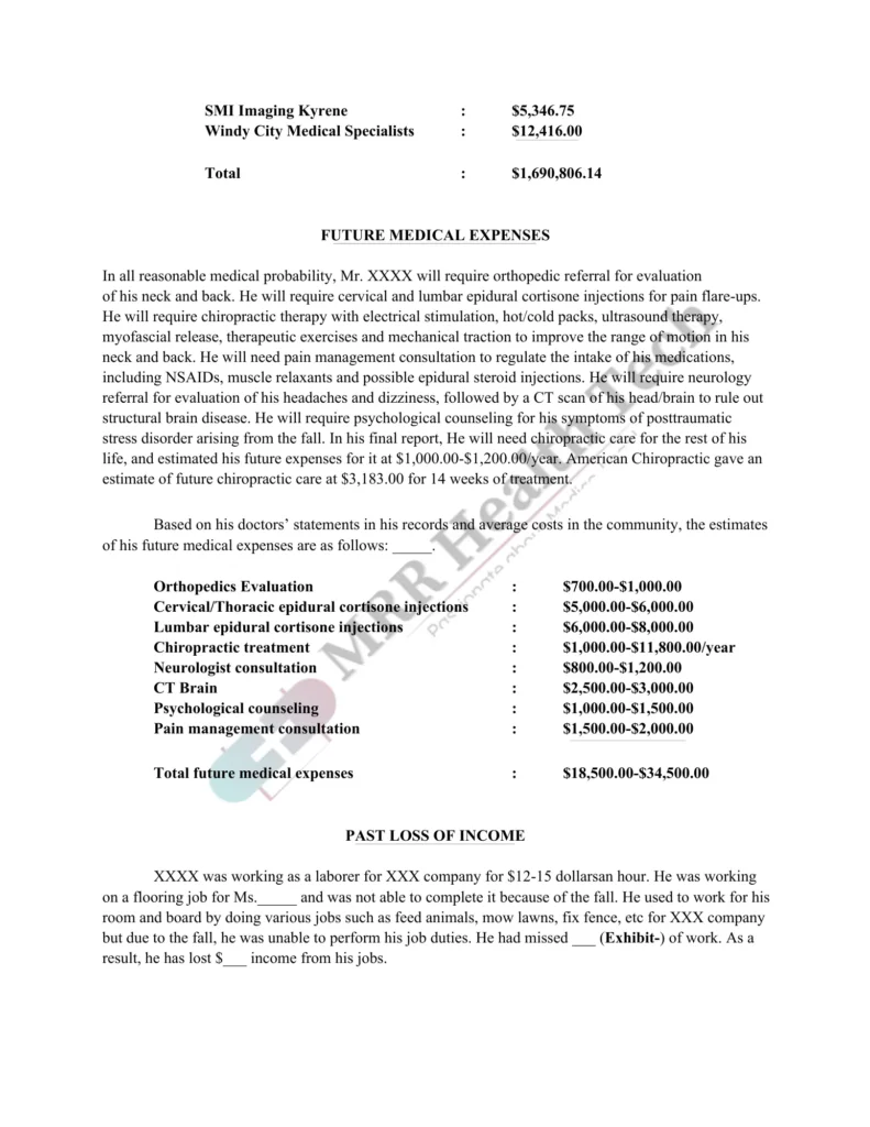 Demand Letter For Settlement Sample of Slip and Fall Personal Injury Cases